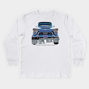 1956 GMC Blue Chip Series Stepside Pickup Truck Kids Long Sleeve T-Shirt